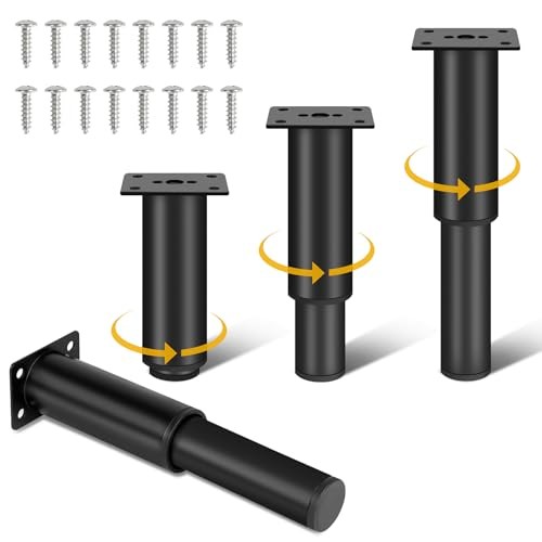 4 Piece Adjustable Height Slat Center Support Legs, Metal 7.08-11.81 Inches gallery