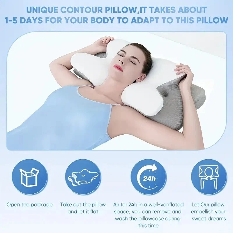 Cervical Pillow Neck Support Memory Foam Orthopedic Pillow for Side Sleepers gallery