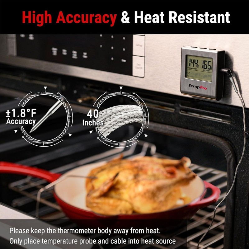 Precision Meat Thermometer with Timer & Programmable Alarm for Flawless Cooking gallery