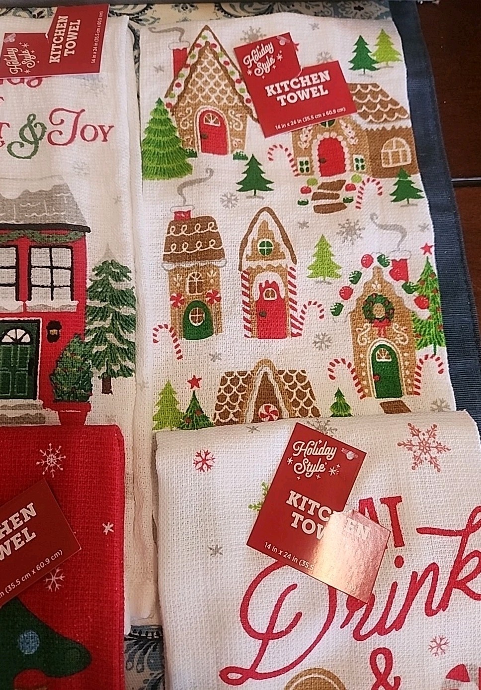 4-New Holiday Style Christmas Kitchen Towels 14"×24" gallery