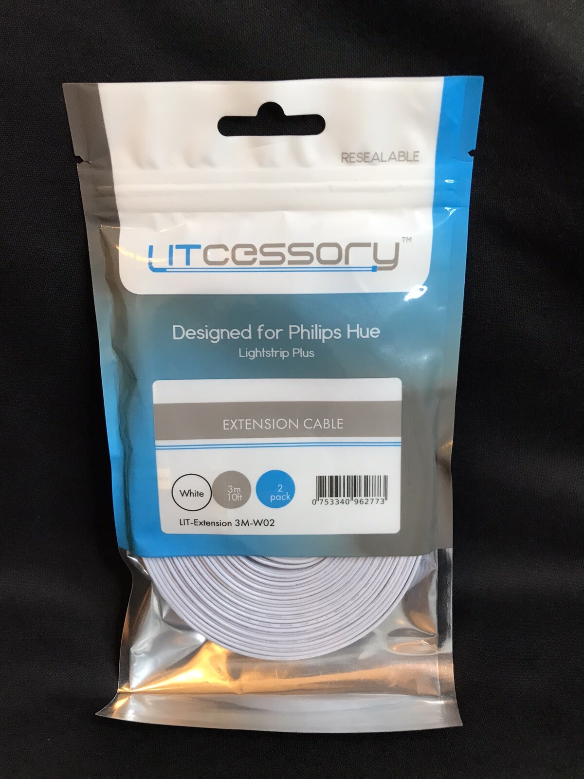 Litcessory Extension Cable for Philips Hue Lightstrip Plus White 3m 10ft 2 Pack gallery