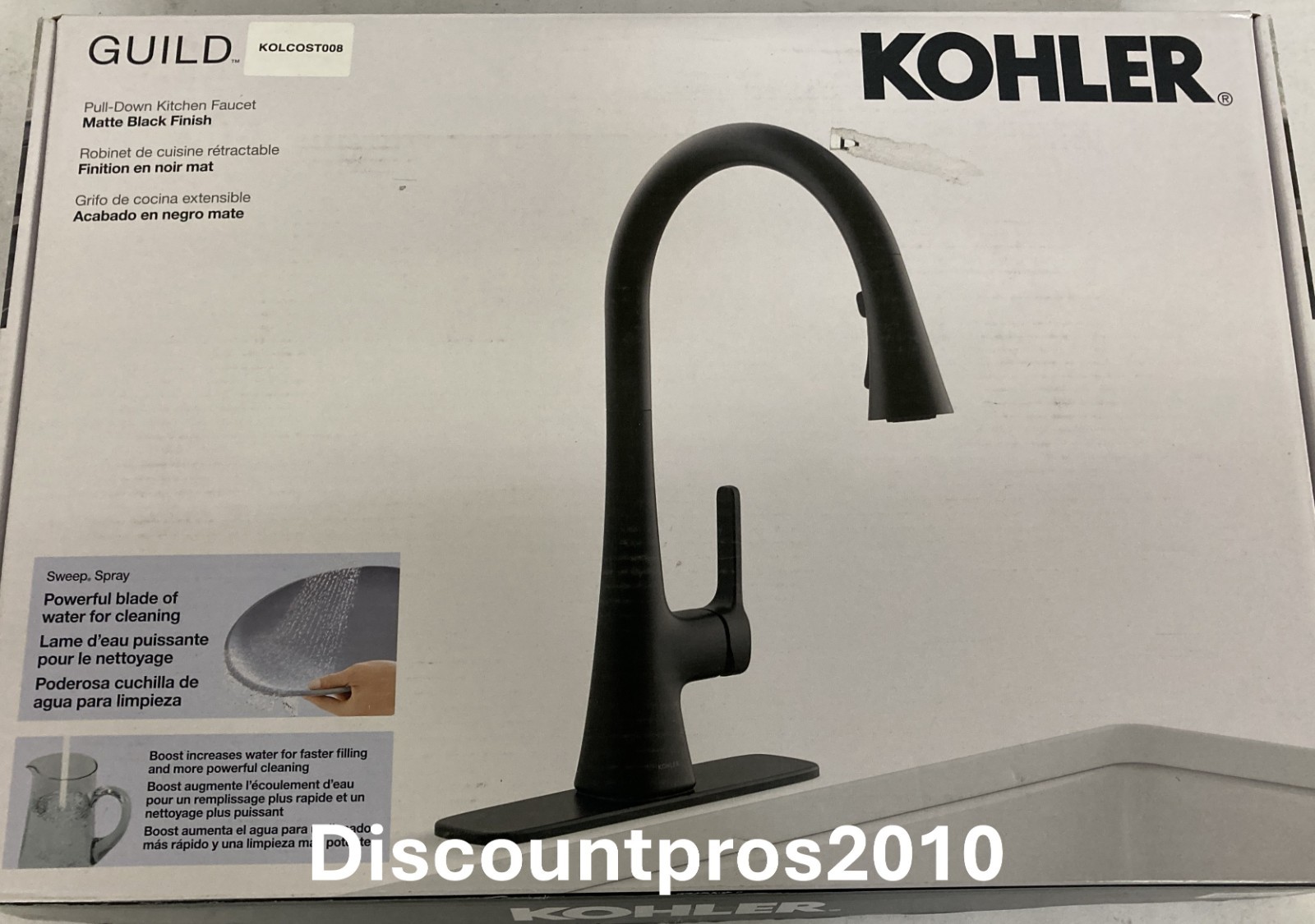 KOHLER Guild Pull-Down Kitchen Sink Faucet – Matte Black (Model K-R33912-BL) gallery