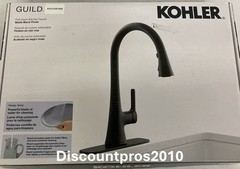 KOHLER Guild Pull-Down Kitchen Sink Faucet – Matte Black (Model K-R33912-BL)