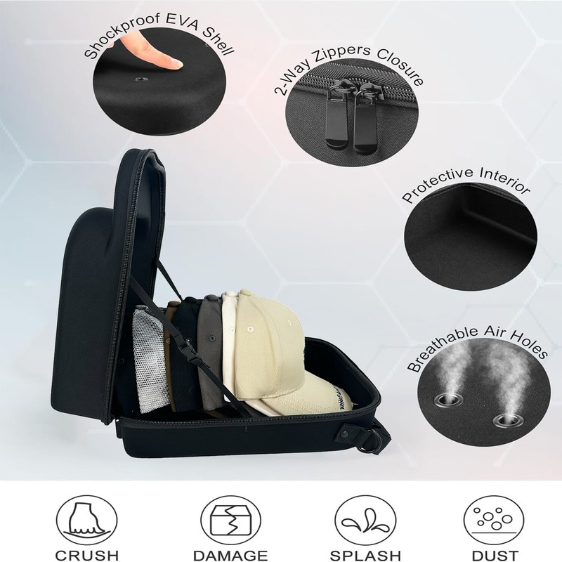 Hard Hat Case for Baseball Caps,Hat Carrier Travel Case Baseball Hats Organizer gallery