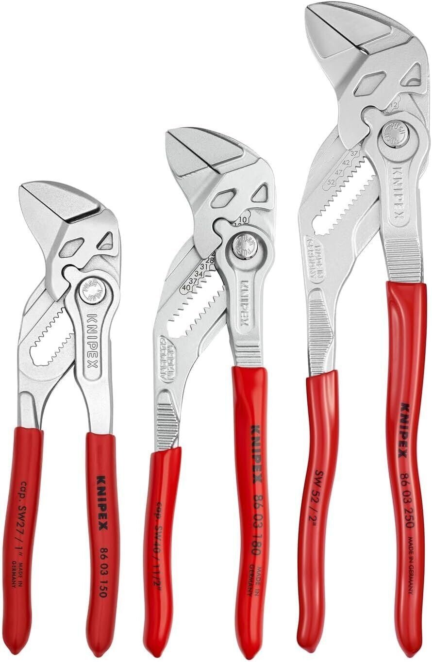 KNIPEX Tools - 3 Piece Pliers Wrench Set (6, 7, 10) (9K008045US), Red gallery