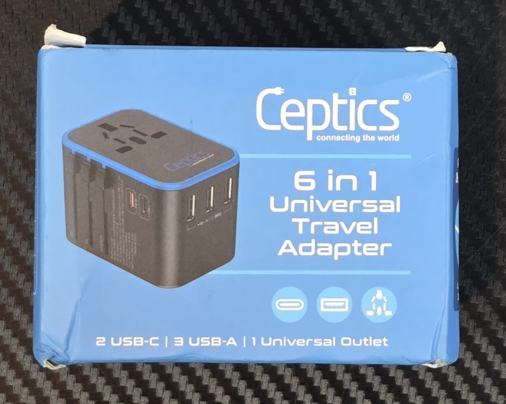 Ceptics 6-in-1 Universal Travel Adapter w/2X USB-A & 3X USB-C / Universal Outlet gallery