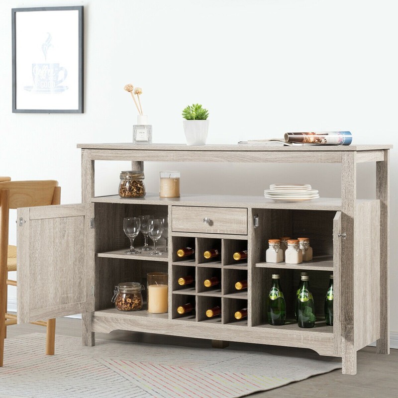 Buffet Server Sideboard Wine Cabinet Console Table Grey Home gallery