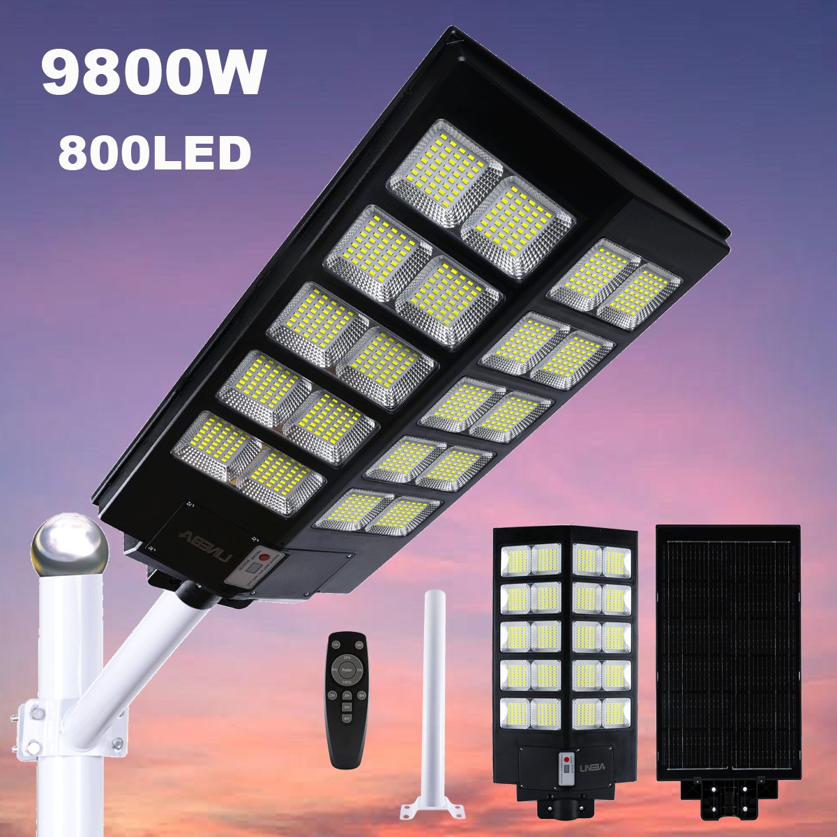 14000000LM Commercial Solar Street Light Outdoor Dusk to Dawn Solar Super Bright gallery