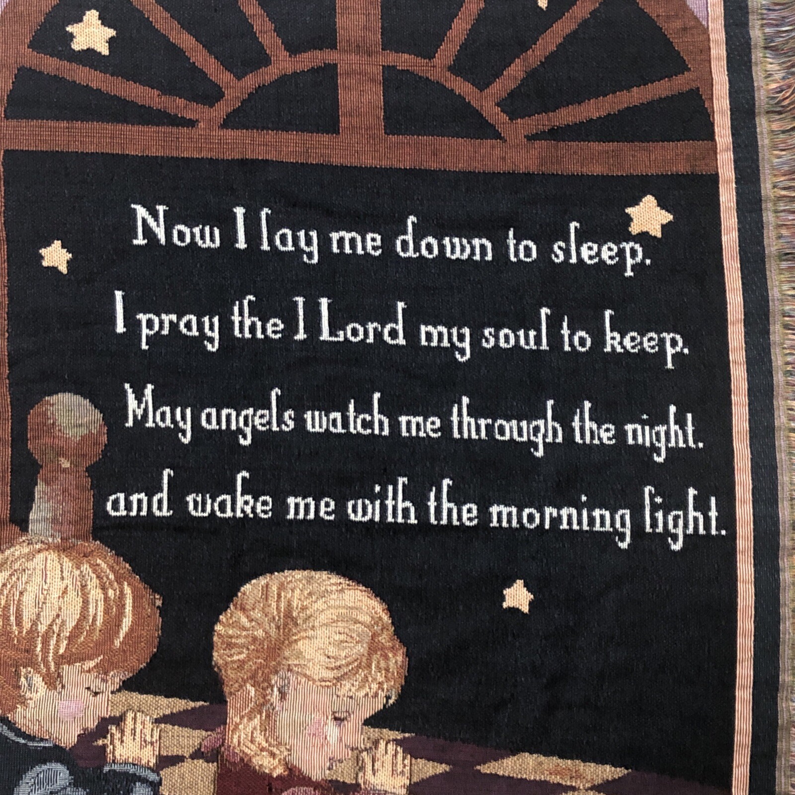 Now I Lay Me Down To Sleep Lords Bendyime Prayer Throw Blanket 41x49 Tapestry gallery