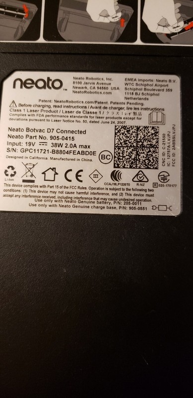 NEATO Botvac Connected D7 with Charger and OEM Neato Battery- parts not working gallery