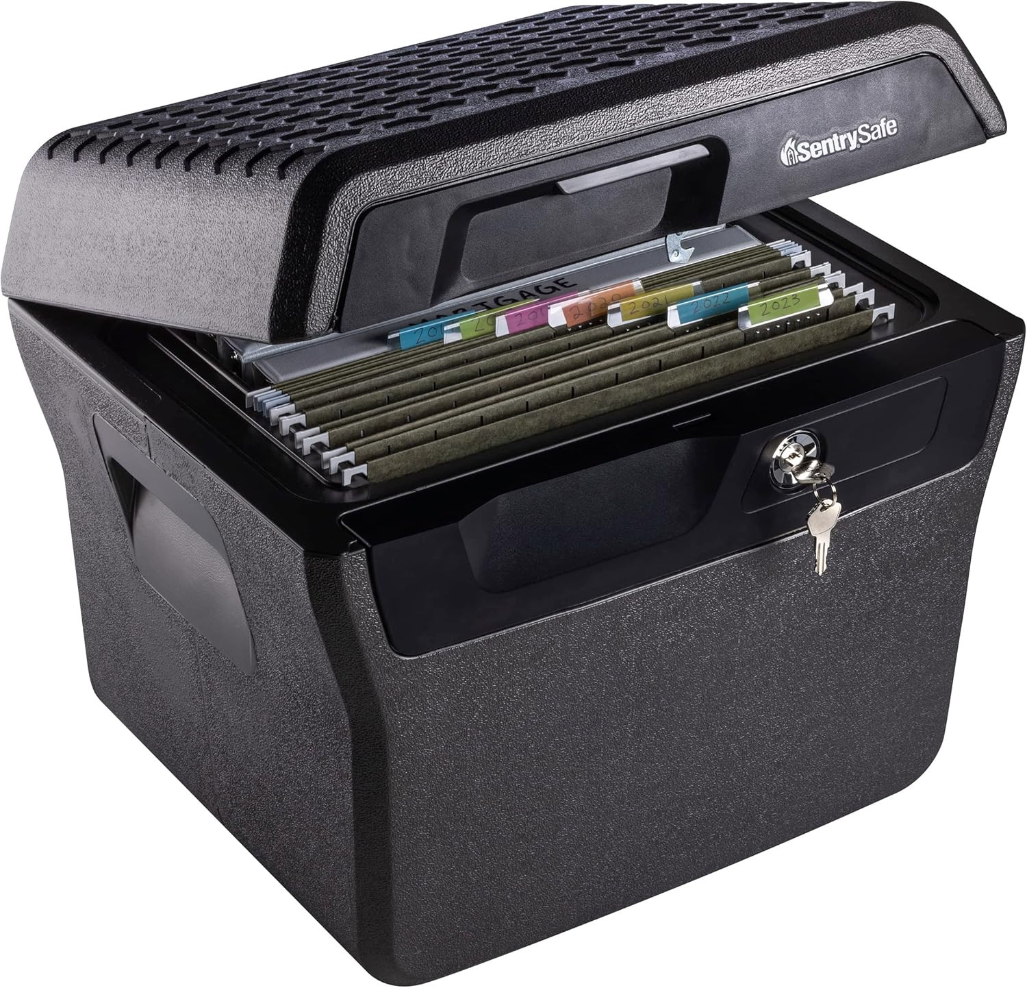 Fireproof and Waterproof Lock Box with Key Lock, File Safe with Carrying Handles gallery