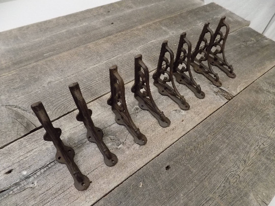 12 Antique Style Brace Wall Bracket Cast Iron Brackets SMALL 3 1/2" X 3 7/8" gallery