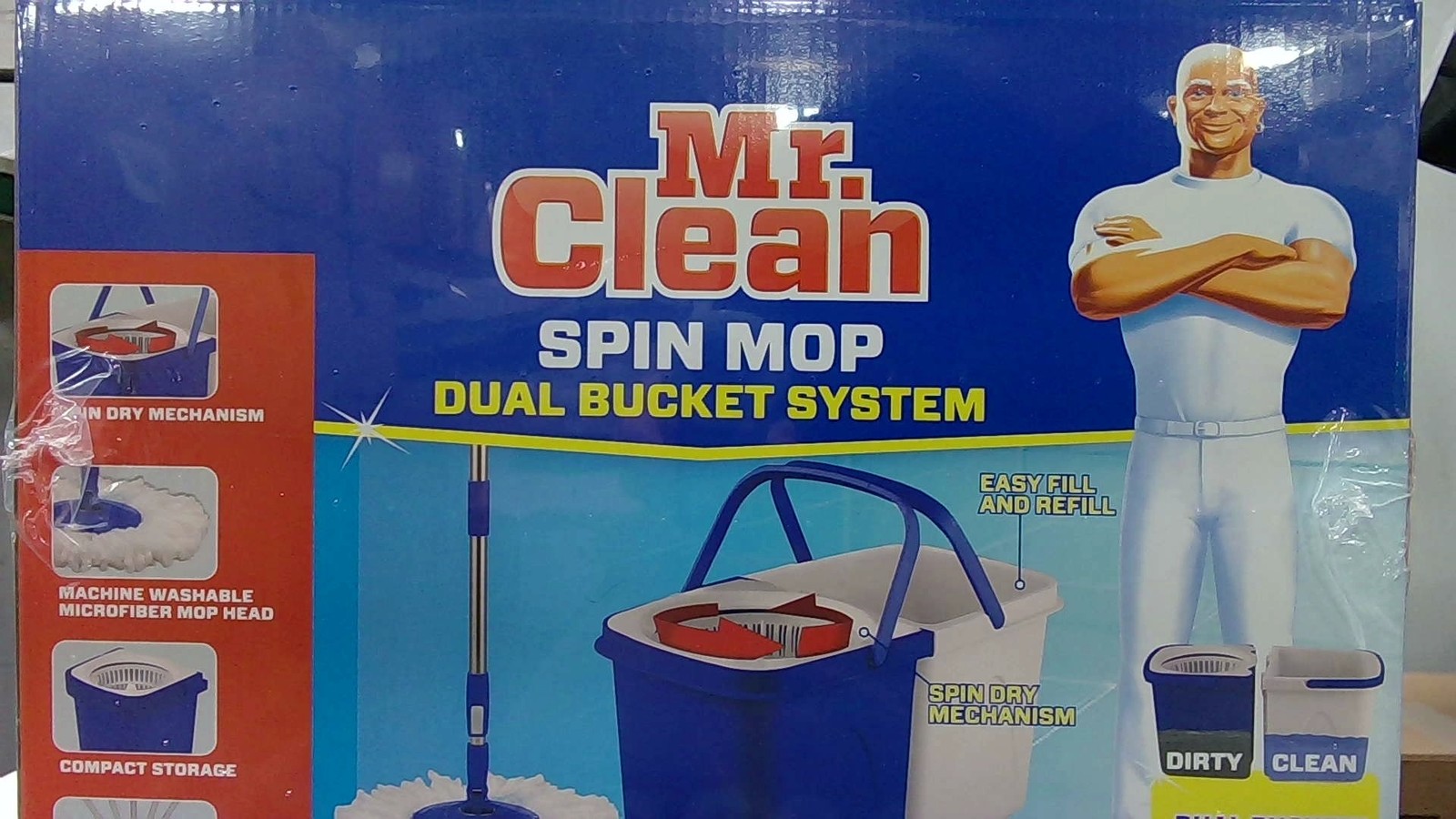 Mr. Clean Spin Mop Dual Bucket System Separates Clean & Dirty Water Spin Dry gallery