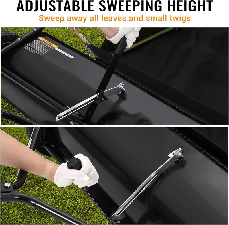 52'' Tow Behind Lawn Sweeper Pull Behind Lawn Sweeper w/ 27 Cu.Ft Leaf Collector gallery