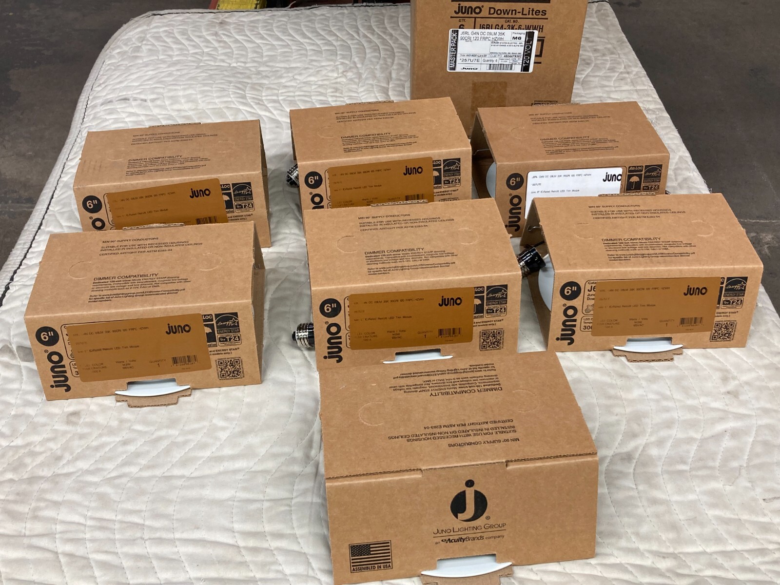 Qty 7 Juno Lighting WARM 3500 K LED 6" Retrofit Recess Trims - Lot of 7 Pcs. NIB gallery