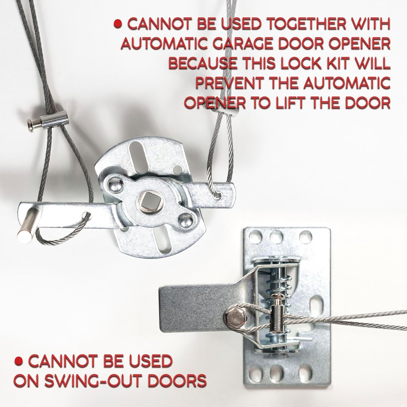 Garage Door Lock Kit, Complete Set with Spring Latch and Keyed Handle, Home Impr gallery