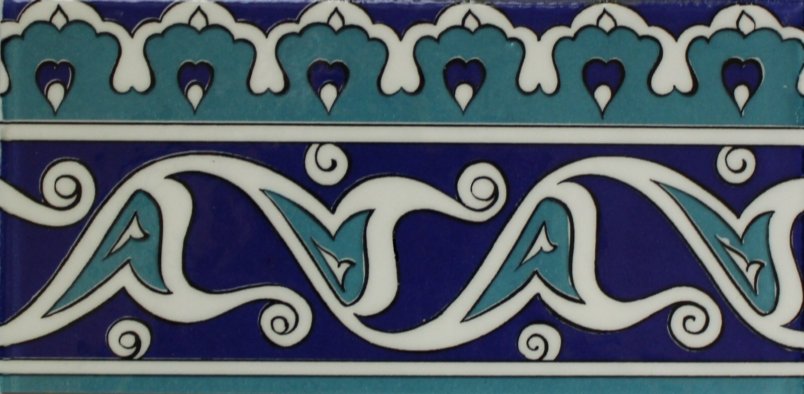 50 Blue & Turquoise 4"x8" (10cmx20cm) Turkish Iznik Pattern Ceramic Tile Border gallery