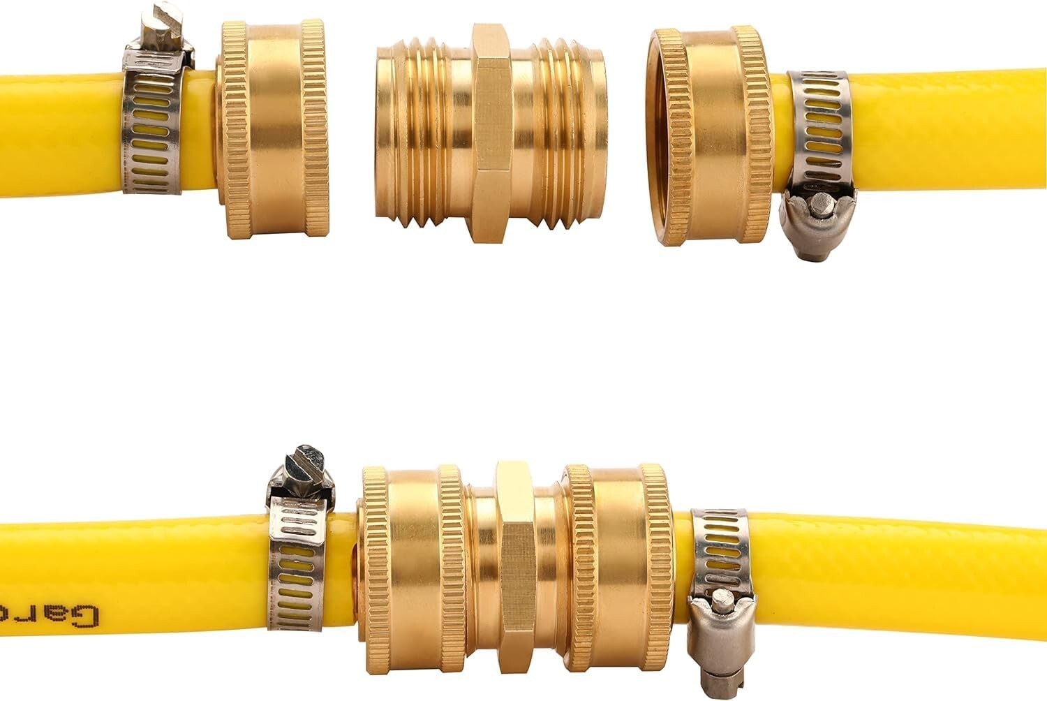 2 Pack 3/4 Inch Brass Garden Hose Adapter Male to Male Quick Connector gallery