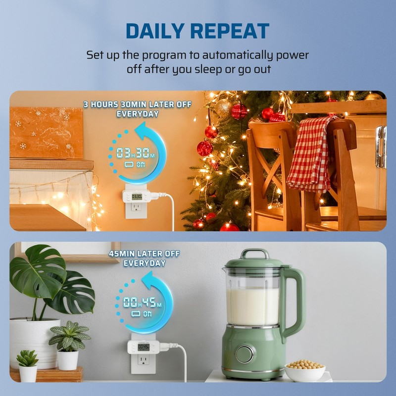 DEWENWILS Light Timer for Indoor Lighting Daily/7-Day/CTD Outlet Timer 15A 1800W gallery
