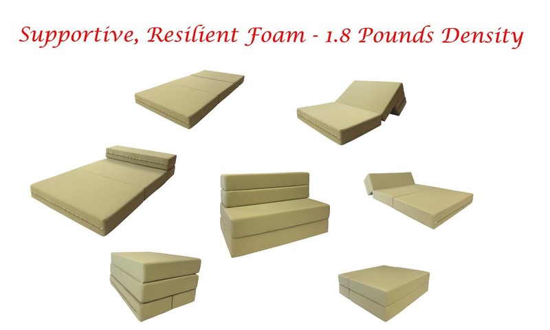 Full Size Folding Foam Mattress, Sofa Chair Bed, RV Mattresses 6x54x75, Brown gallery