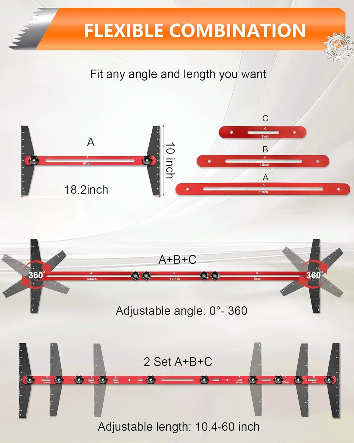 AXIUM Stair Tread Template Tool, Aluminum Alloy Stair Measuring Tool, Adjustable gallery