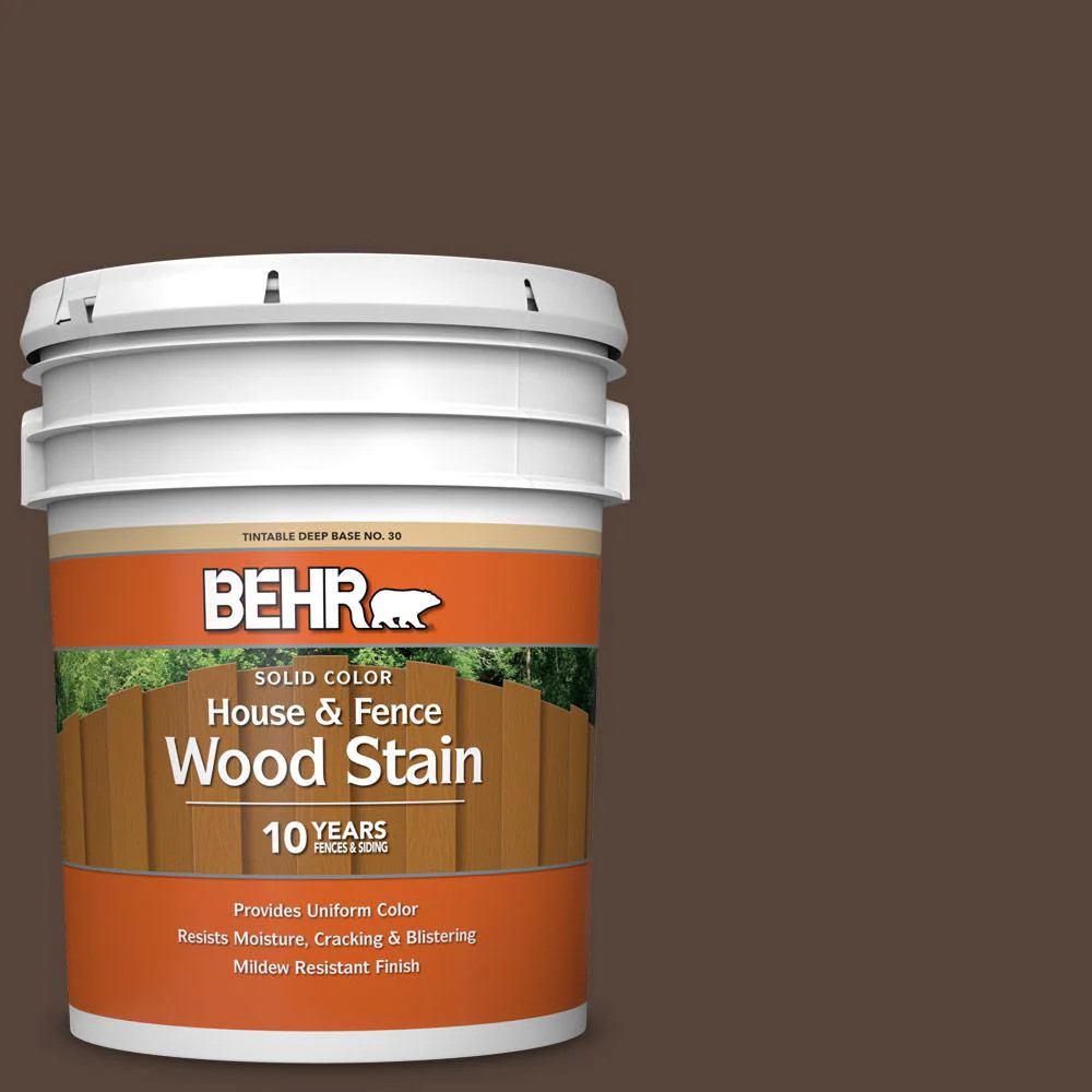 1 & 5 gal. #PFC-25 Dark Walnut Solid Color House and Fence Exterior Wood Stain gallery