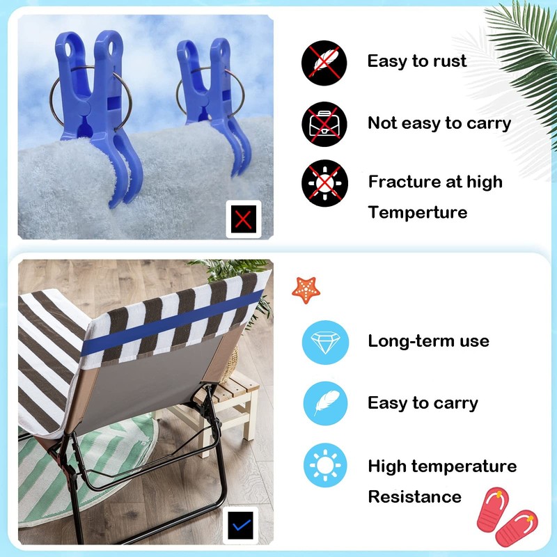 Towel Bands (6 Pack) - Stretch Beach Clips for A Mix 6 Colors gallery