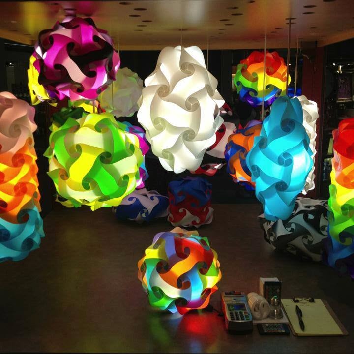 Mixed Colors S/M/L 30 Pcs Round Puzzle Lights Jigsaw Lamp Infinity USA gallery