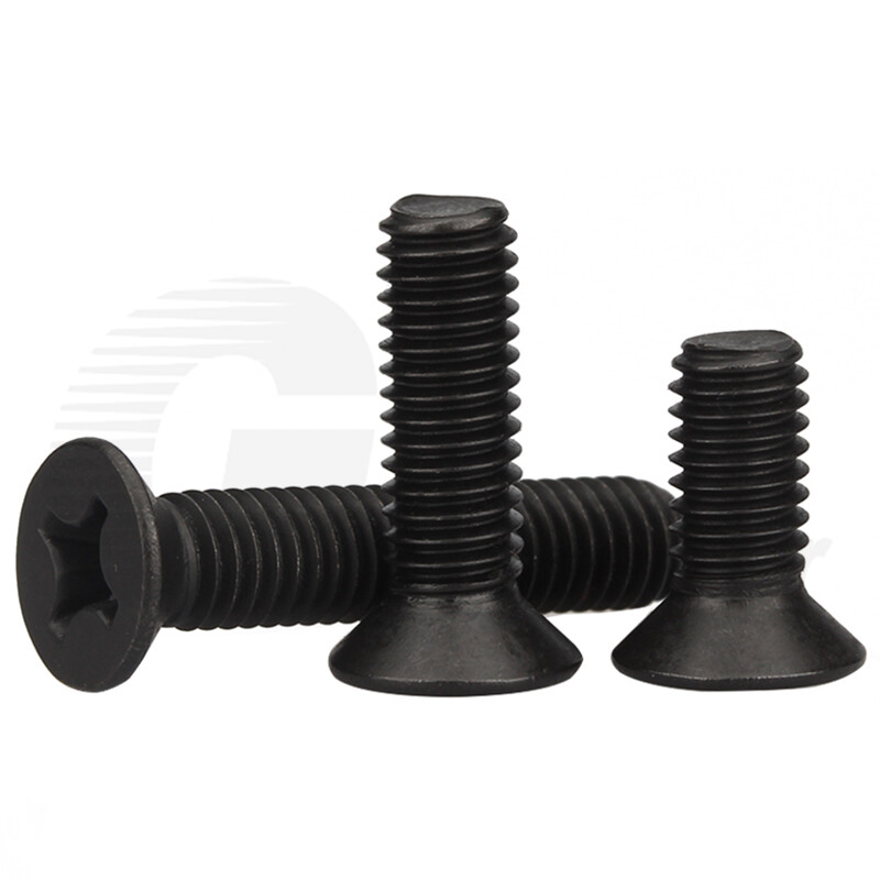 PHILLIPS MACHINE SCREWS COUNTERSUNK FLAT HEAD BOLTS M1 M1.2 M1.4 M1.6 - M6 Black gallery