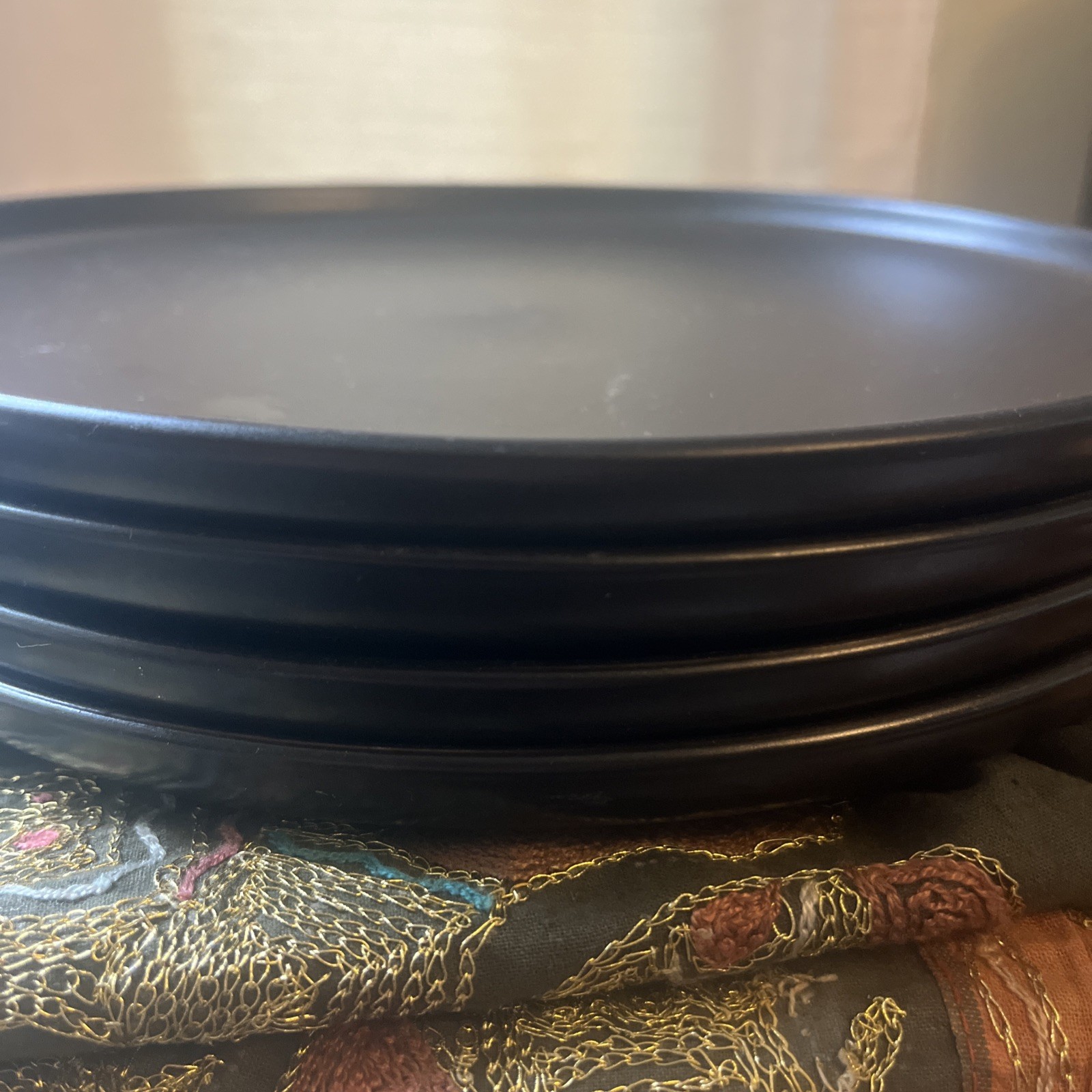 (4 pack) Mainstays Alessandra Matte Black Stoneware Dinner Plate gallery