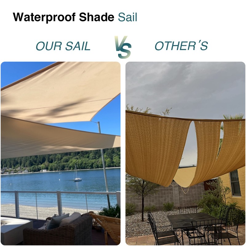Waterproof Shade Sail Rectangle Sun Canopy Cover for Garden Patio Awning Outdoor gallery