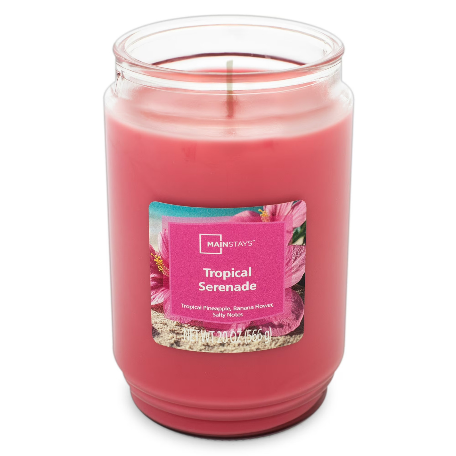 Mainstays Tropical serenade scented jar candle 20oz Pineapple Banana Flower Pink gallery