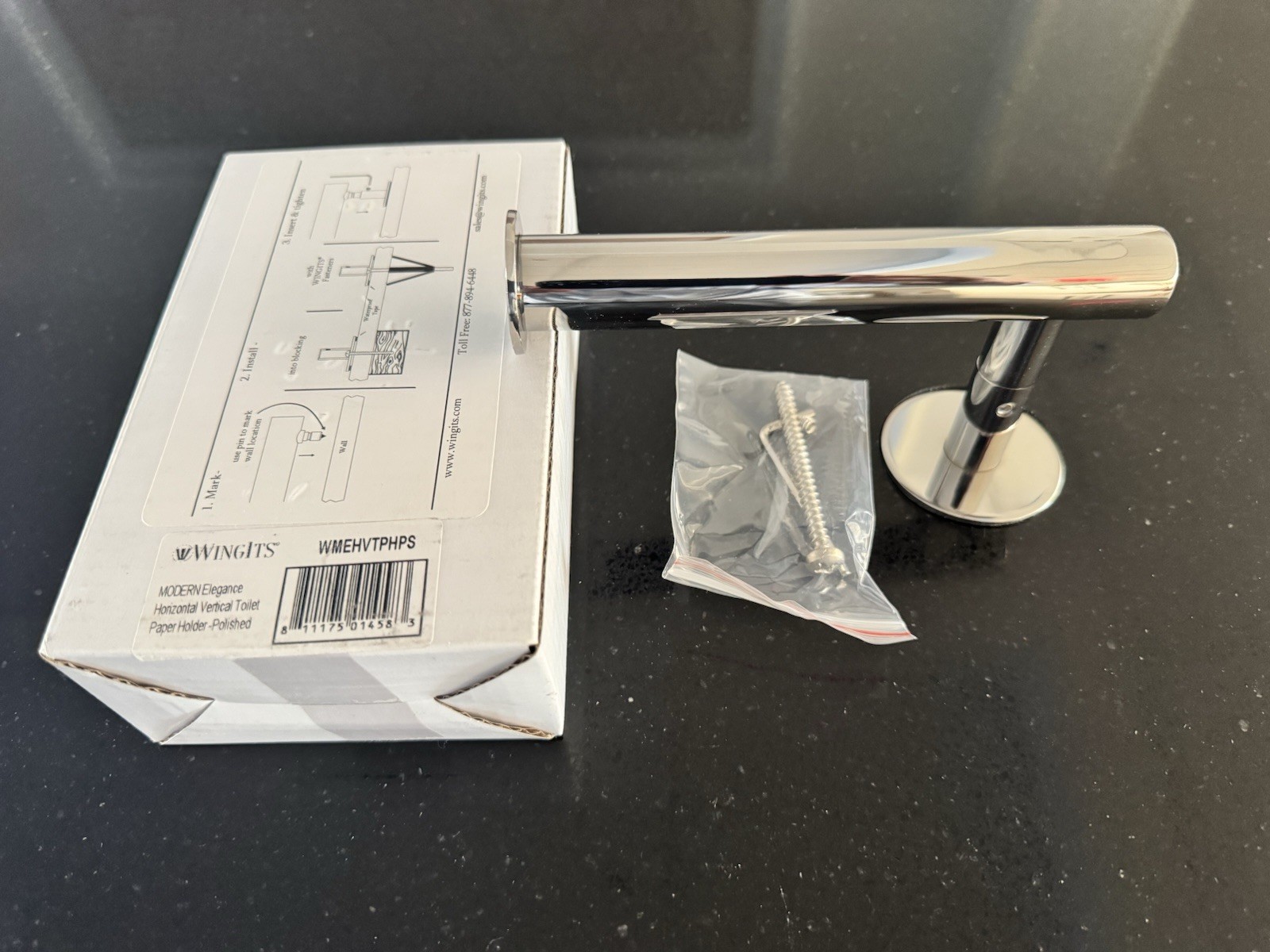 Wingit’s Modern Elegance Horizontal Vertical Toilet Paper Holder - Polished gallery