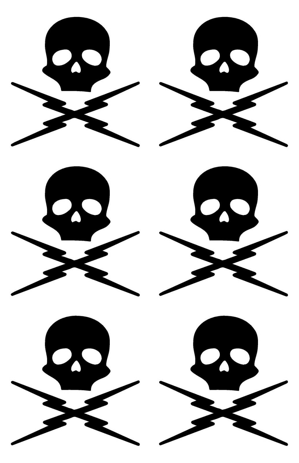Death Proof Skull Vinyl Decals Phone Helmet Small Stickers Set of 6 gallery