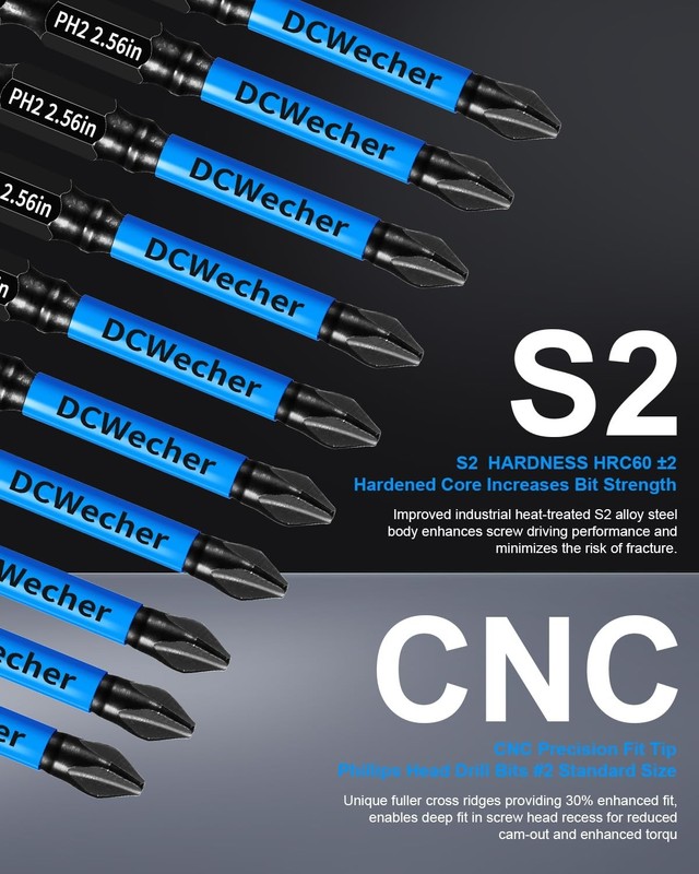 10-Pack 2 Phillips Bits for Impact Driver, 2.5-Inch Magnetic Drill Screwdriver B gallery