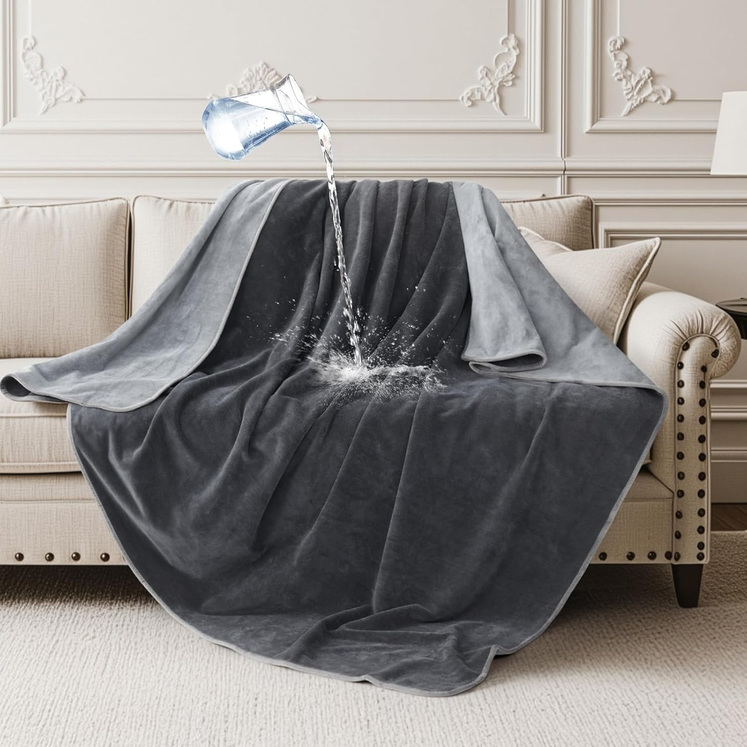 Waterproof Throw Blanket for Couch: Reversible Leakproof Couch Blanket gallery