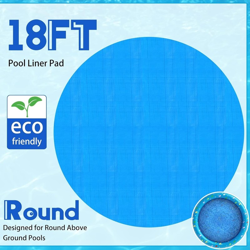 Durable 18 Ft Pool Ground Cloth Extends Life Waterproof Underlayment Protection gallery