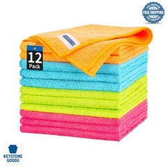 12 Pack Microfiber Cleaning Cloths – Multi-Purpose, Lint-Free, Durable & Eco-…