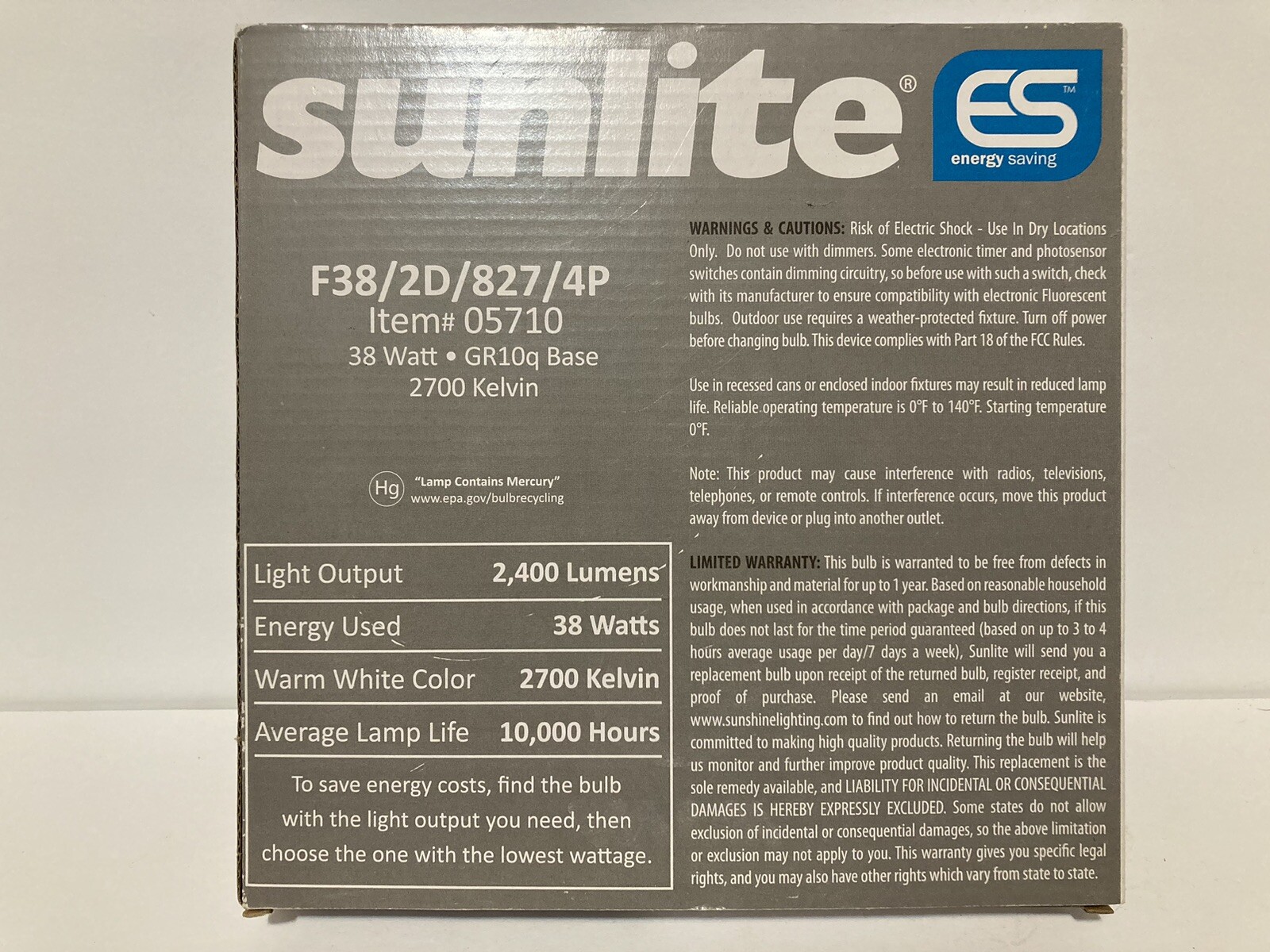 Sunlite 38 Watt 2D Fluorescent Light Bulb 2700k 827 POLYLUX 4 Pin Lamp Warm Whit gallery