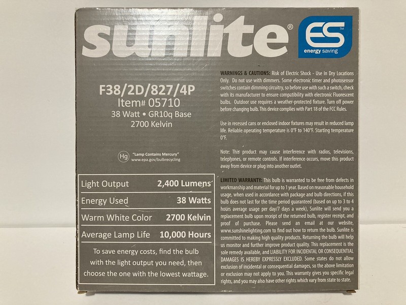 Sunlite 38 Watt 2D Fluorescent Light Bulb 2700k 827 POLYLUX 4 Pin Lamp Warm Whit gallery