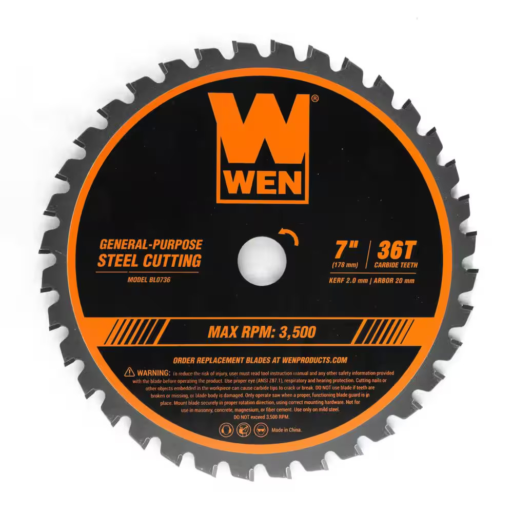 7 In. 36-Tooth Carbide-Tipped Professional Saw Blade for Steel Cutting gallery