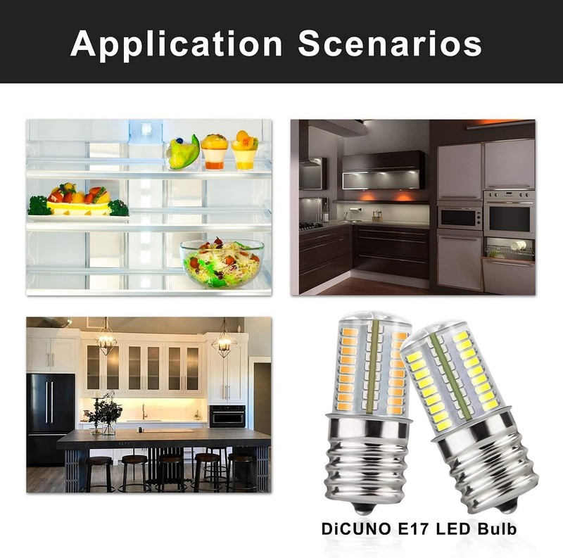 LED E17 Bulb Dimmable - 4W 30W Equivalent, Daylight White for Kitchens, 2-Pack gallery