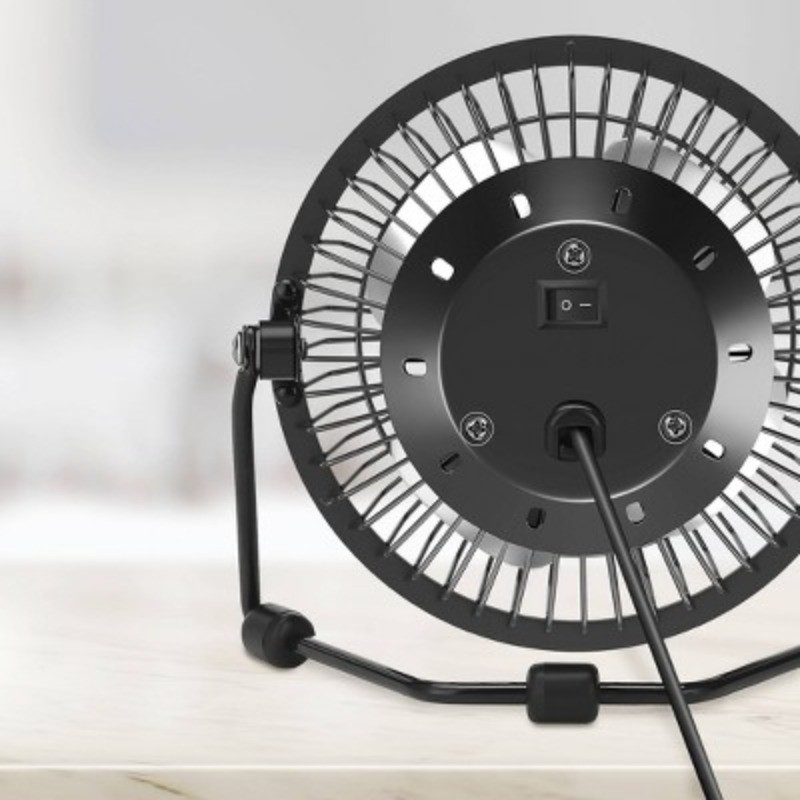 4" USB Powered Adjustable Head Personal Desk Fan Black gallery