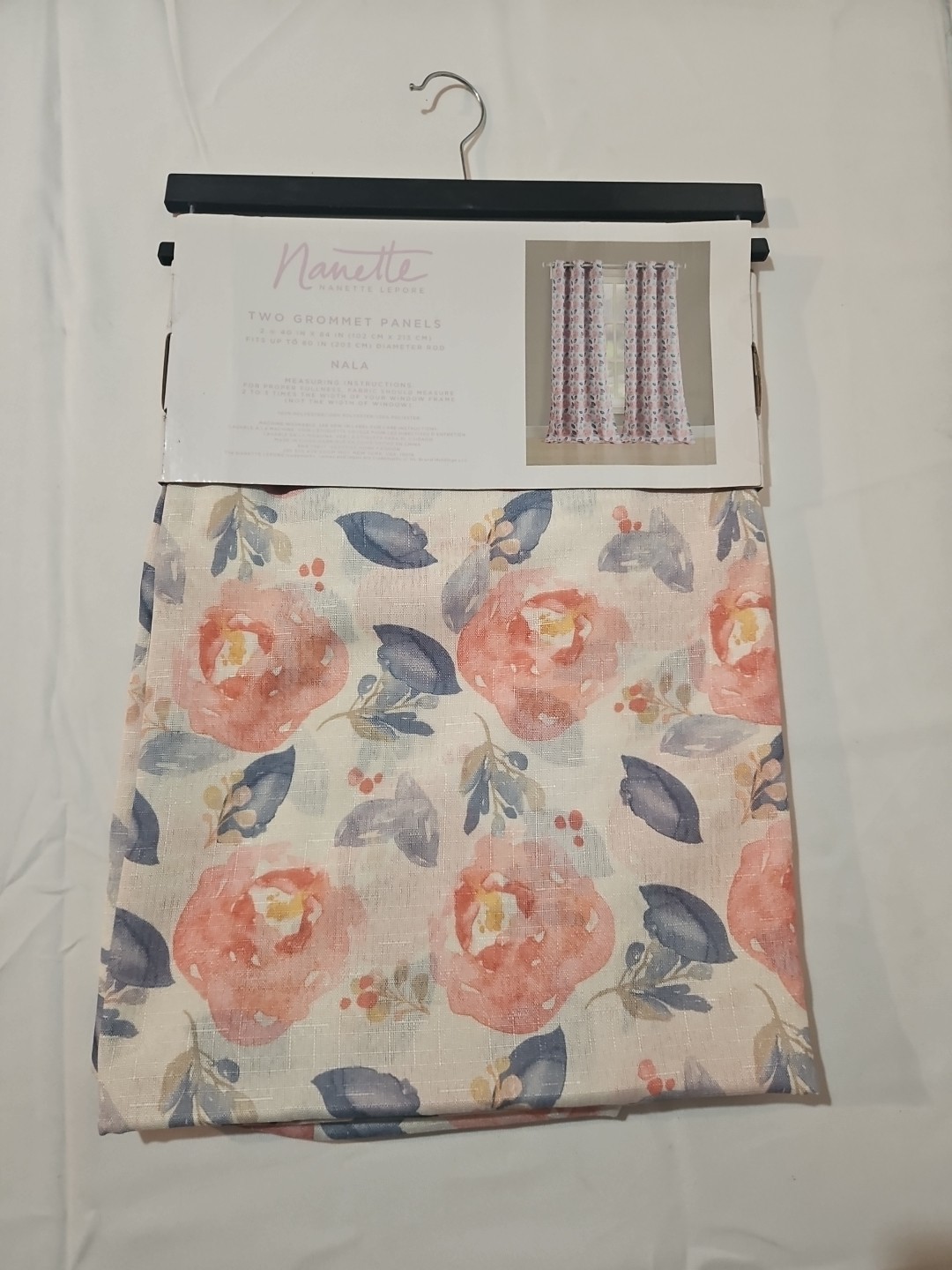 Nanette Lepore Two Grommet Flower Panels 40in X 84in gallery