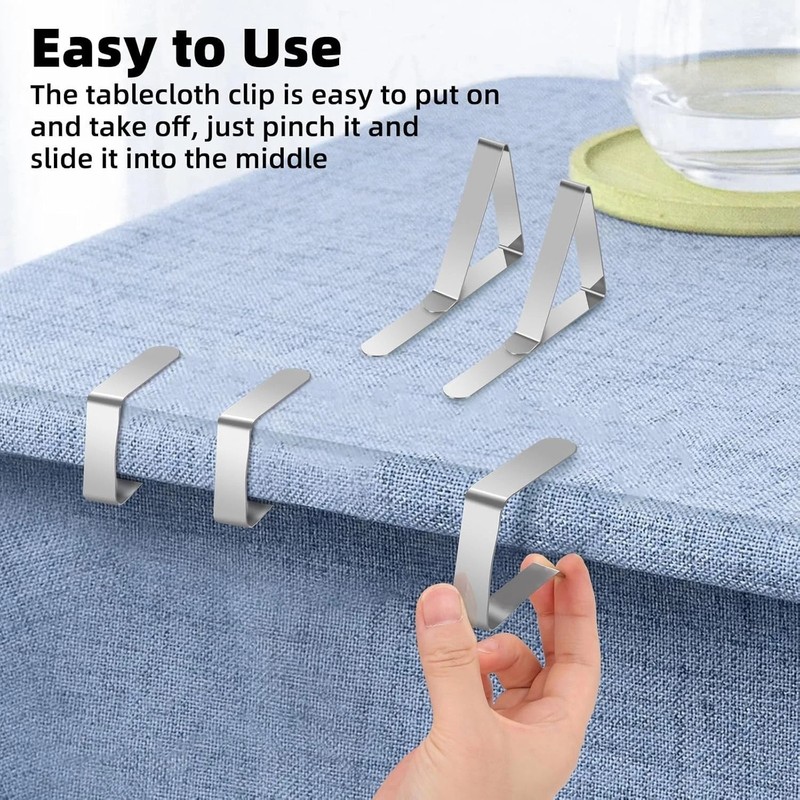 High-Quality 24 Tablecloth Clips - Rust-Proof Stainless Steel for Any Occasion gallery