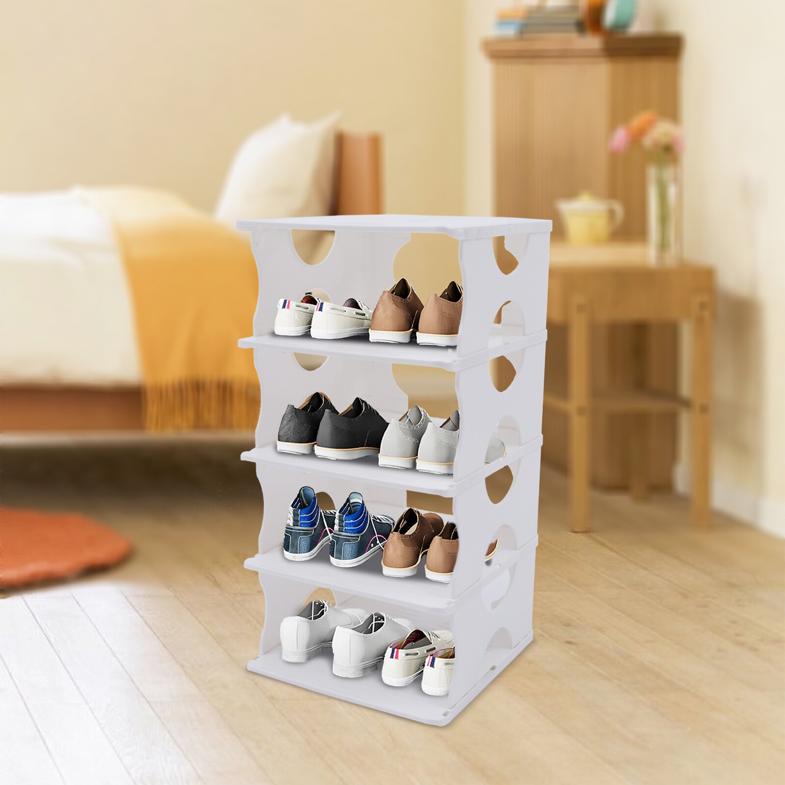 5 Shelf Shoe Rack Organizer Storage Shoe Rack Space Saver for Bedroom NEW gallery