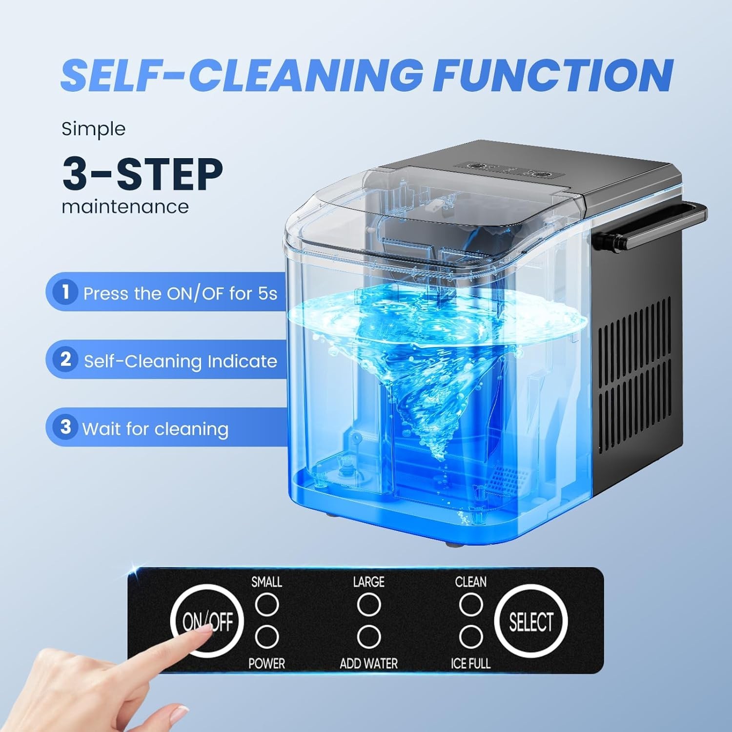 Portable Ice Machine Countertop Bullet Ice Maker with Ice Scoop 26lbs/24hrs gallery
