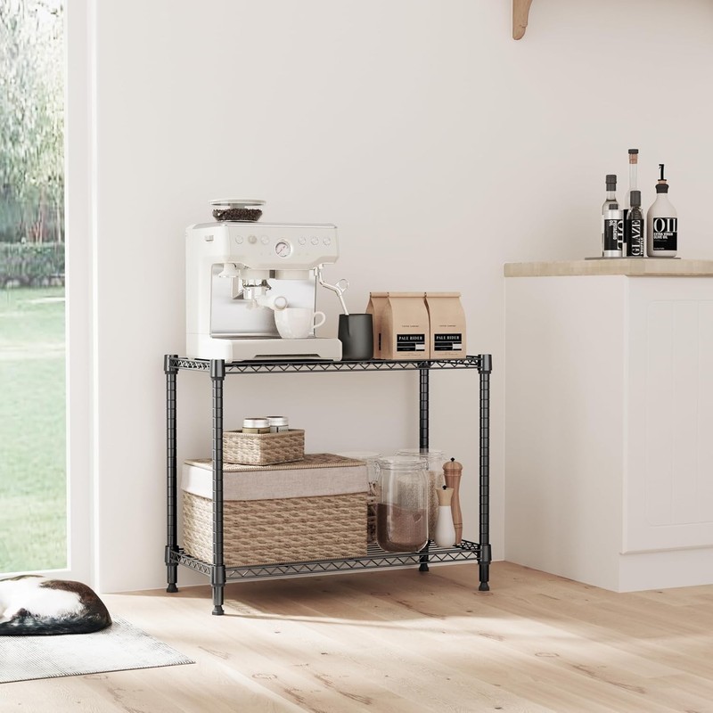 220 lbs 2 Tier Multi-Functional Storage Shelf, Metal Wire Shelving Unit Shelf gallery
