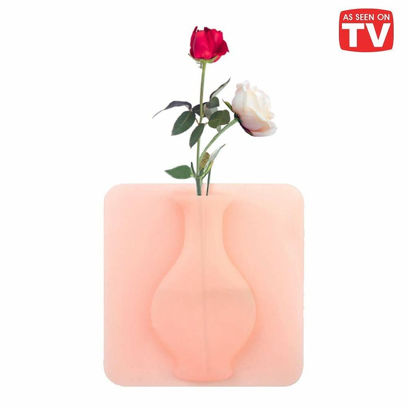 Magic Vase Reusable Silicone Self-Sticking Flower Pot on Fridge Door Decoration gallery