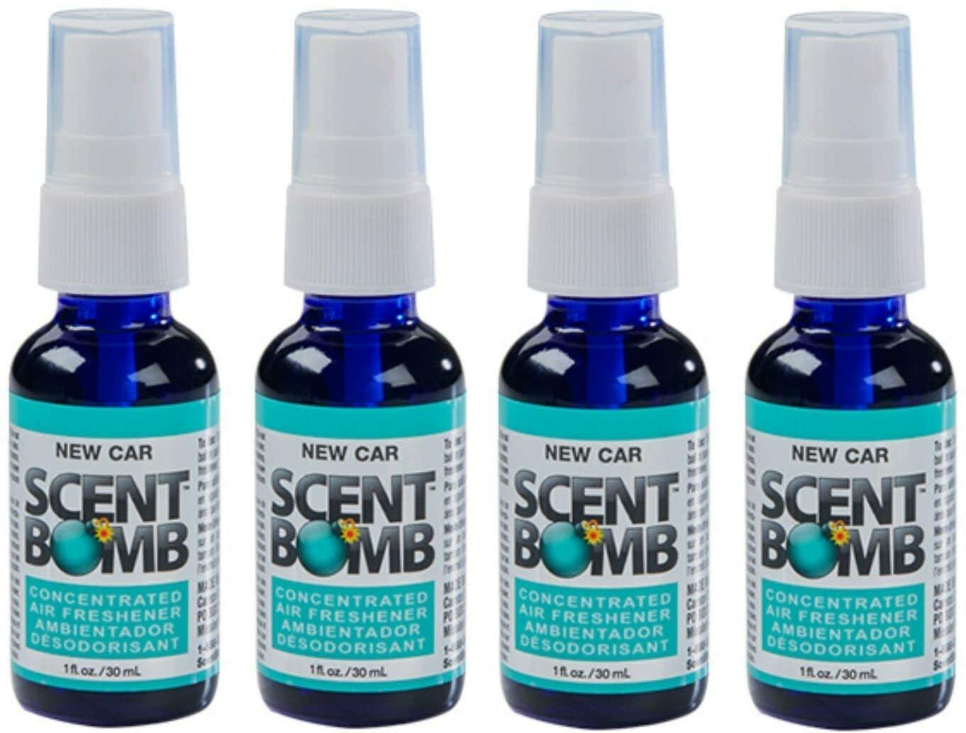 Scent Bomb 100% Oil Based Concentrated Air Freshener Spray, New Car, 4 Pack gallery